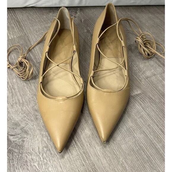 Michael Kors Collection Nude Laced Shoes Ballet Flats Women's 7.5 37.5 EU‎ - Picture 2 of 11